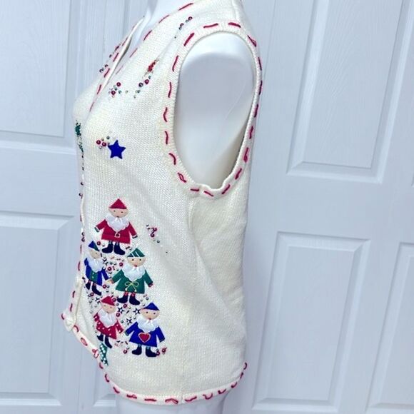 Bobbie Brooks Cotton Blend Christmas Sweater Vest Size Medium - Picture 5 of 15